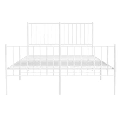 vidaXL Metalni okvir kreveta uzglavlje i podnožje bijeli 120x190 cm