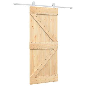 vidaXL Klizna vrata 85 x 210 cm Čvrsta borovina (neobrađena)