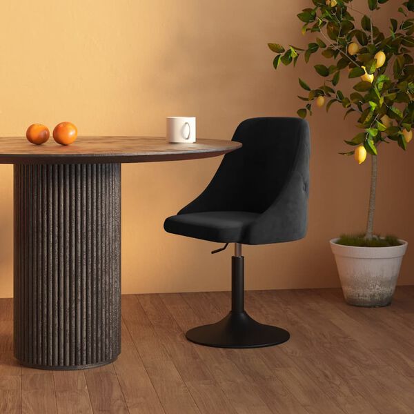 vidaXL Blagovaonska stolica crna bar&scaron;unasta