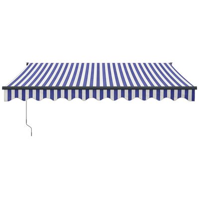 vidaXL Automatska tenda na uvlačenje plavo-bijela 3 x 2,5 m