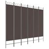 vidaXL Sobna pregrada s 6 panela smeđa 240x200 cm od tkanine