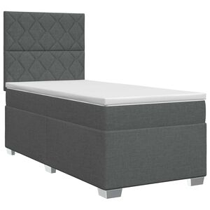 vidaXL Boxspring krevet s madracem Tamnosiva Jjedan Tkanina