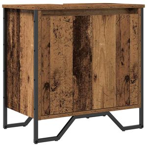 vidaXL Kupaonski ormarić za sudoper Staro drvo 60 x 35 x 60 cm