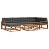 vidaXL Set vanjskih sofa s jastukom 7 pcs Prirodna i antracit