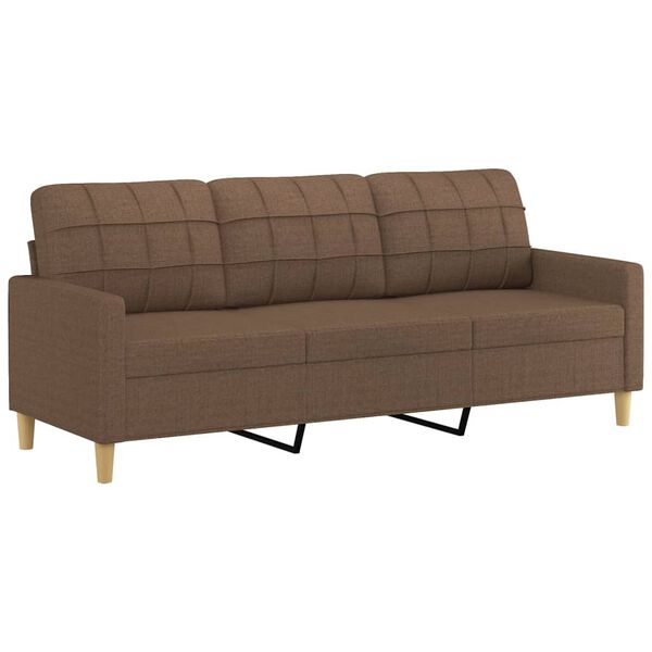 vidaXL 3-dijelni set sofa s jastucima smeđi od tkanine