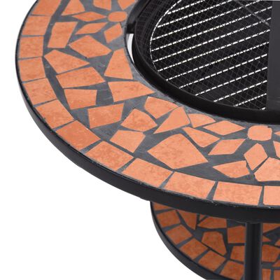 vidaXL Mozaični stolić s posudom za vatru terakota 68 cm keramički