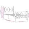 vidaXL Metalni okvir kreveta uzglavlje i podnožje crni 90 x 200 cm