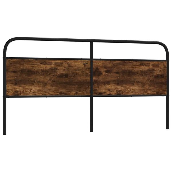 vidaXL Uzglavlje dimljena boja hrasta 190 cm čelik i konstruirano drvo