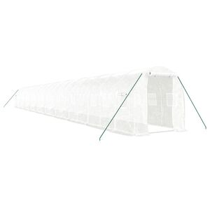 vidaXL Staklenik s čeličnim okvirom bijeli 40 m&sup2; 20 x 2 x 2 m