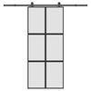 vidaXL Klizna vrata s priborom 90 x 205 cm kaljeno staklo i aluminij
