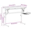 vidaXL Radni stol bijelo-sivi 110x53x(58-87) konstruirano drvo i čelik