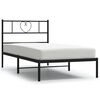 vidaXL Metalni okvir za krevet s uzglavljem crni 90x190 cm