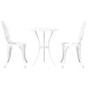 vidaXL Bistro set za vrt 3 pcs Bijelo Aluminij