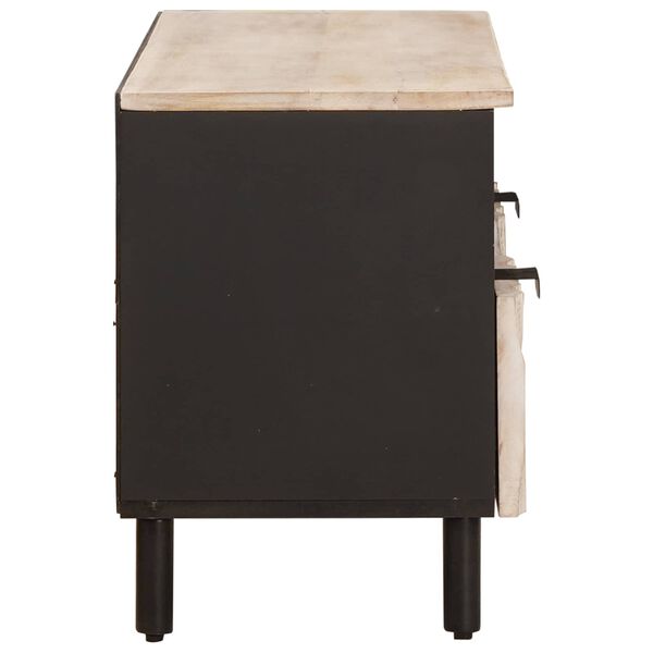 vidaXL TV ormar Fin&scaron; bijelog pranja 100 x 33 x 46 cm Čvrsto drvo manga