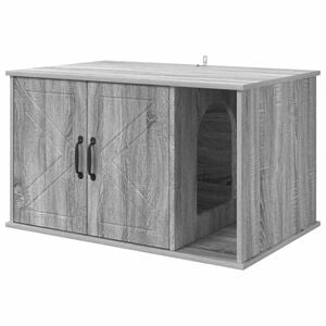 vidaXL Mačja Kuća Siva Sonoma 85 x 55 x 50,5 cm Konstruirano drvo