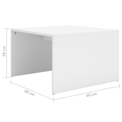 vidaXL 3-dijelni set uklapajućih stolića bijeli 60 x 60 x 38 cm drveni