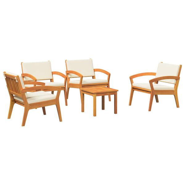vidaXL Bistro set s jastukom 5 pcs Smeđa Poliester
