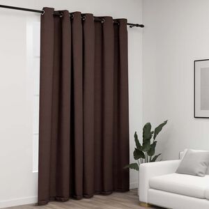 vidaXL Zavjesa za zamračivanje s prstenima smeđe-siva 290 x 245 cm