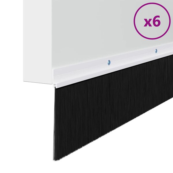 vidaXL Držač četke za vrata 6 pcs Bijelo 100 cm Aluminijski legura