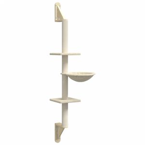 vidaXL Zidna penjalica za mačke sa stupom za grebanje krem 142,5 cm
