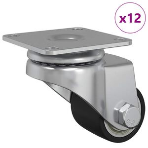 vidaXL Kaster 12 pcs Srebrno 50 mm Najlon