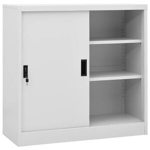 vidaXL Uredski ormarić s kliznim vratima svjetlosivi 90x40x90 cm čelik