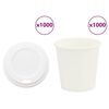 vidaXL papirnate &scaron;alice za kavu s poklopcem 1000 kom 4 oz 100 ml