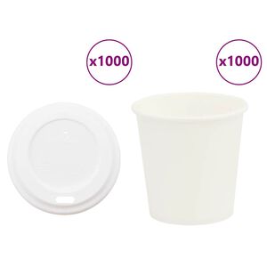 vidaXL papirnate &scaron;alice za kavu s poklopcem 1000 kom 4 oz 100 ml