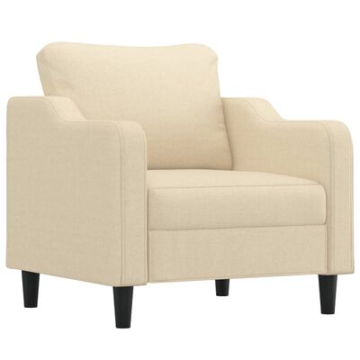 vidaXL 3-dijelni set sofa s jastucima krem od tkanine
