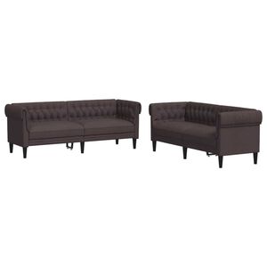vidaXL 2-dijelni set sofa tamnosmeđi od tkanine
