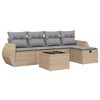 vidaXL 6-dijelni set vrtnih sofa s jastucima bež od poliratana