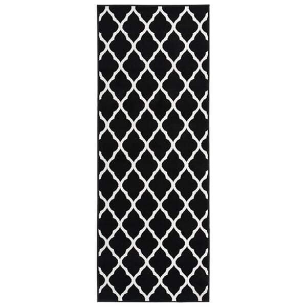 vidaXL Tepih-staza BCF crno-bijela 100 x 350 cm