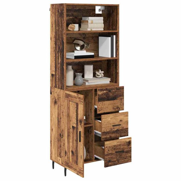 vidaXL Highboard s ladicama Staro drvo 69,5 x 34 x 180 cm