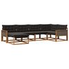 vidaXL Set vanjskih sofa 6 kom. Prirodna i crna Čvrsto drvo akacije