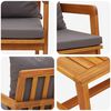 vidaXL Bistro set s jastukom 5 pcs Smeđa Čvrsto drvo akacije