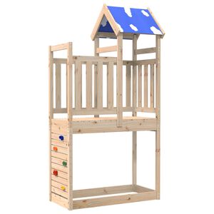 vidaXL Igraći Toranj Smeđa 110.5 x 52.5 x 215 cm Čvrsto borovo drvo