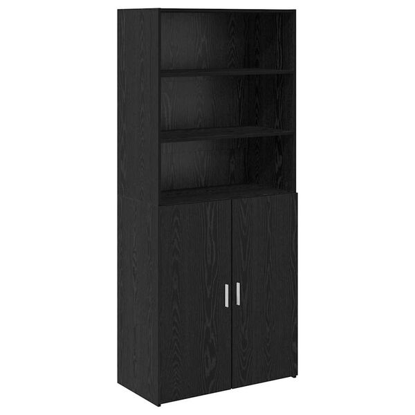 vidaXL Highboard Crni hrast 80 x 42,5 x 185 cm Konstruirano drvo