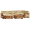 vidaXL Set vanjskih sofa s jastukom 7 pcs Prirodna i bež