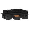vidaXL 8-dijelni set vrtnih sofa od poliratana s jastucima crni