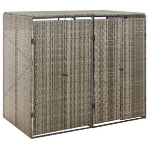 vidaXL Spremi&scaron;te za 2 kante za smeće sivo 140 x 80 x 117 cm poliratan