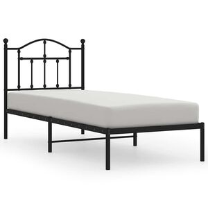 vidaXL Metalni okvir za krevet s uzglavljem crni 80x200 cm