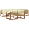 vidaXL Set vanjskih sofa s jastukom 7 pcs Prirodna i krem