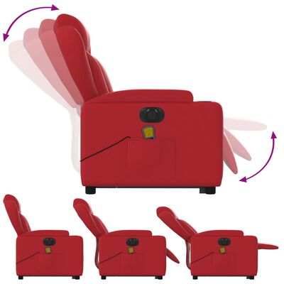 vidaXL Električni masažni naslonjač na podizanje umjetna koža crveni