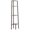 vidaXL Kutna polica s 4 razine tamnosmeđa i crna 45,5x31,5x150 cm
