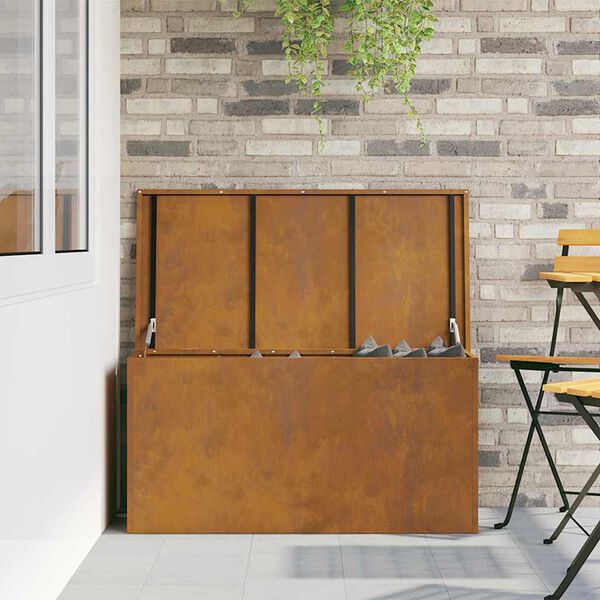 vidaXL Vanjska kutija za spremanje Rđa 100 x 50,5 x 50 cm Čelik