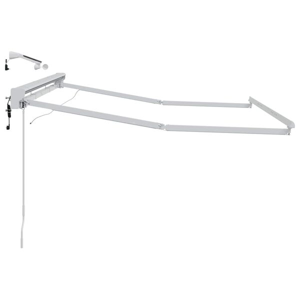 vidaXL Okvir električne tende s LED-ovima Bijeli 2,5 x 2 m Aluminij