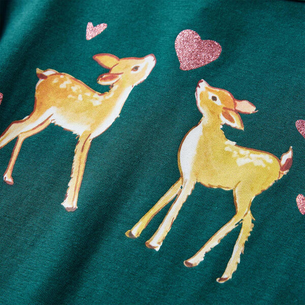 Dječja majica dugih rukava tamnozelena 140