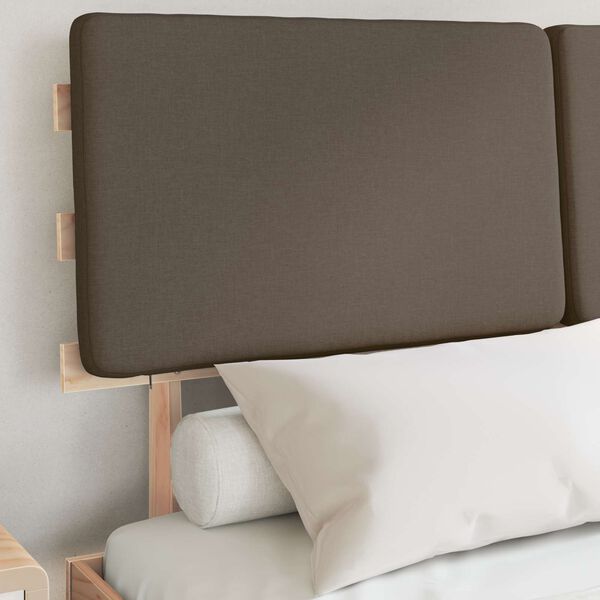 vidaXL Krevetni okvir s tapiciranim uzglavljem Sivo-smeđa 150 x 200 cm