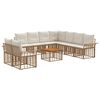 vidaXL Set vanjskih sofa 10 kom. 9-sjedala Prirodna i krema bijela