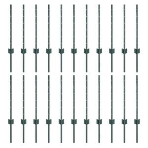 vidaXL Stup za ogradu 22 pcs Zelena 100 cm Čelik